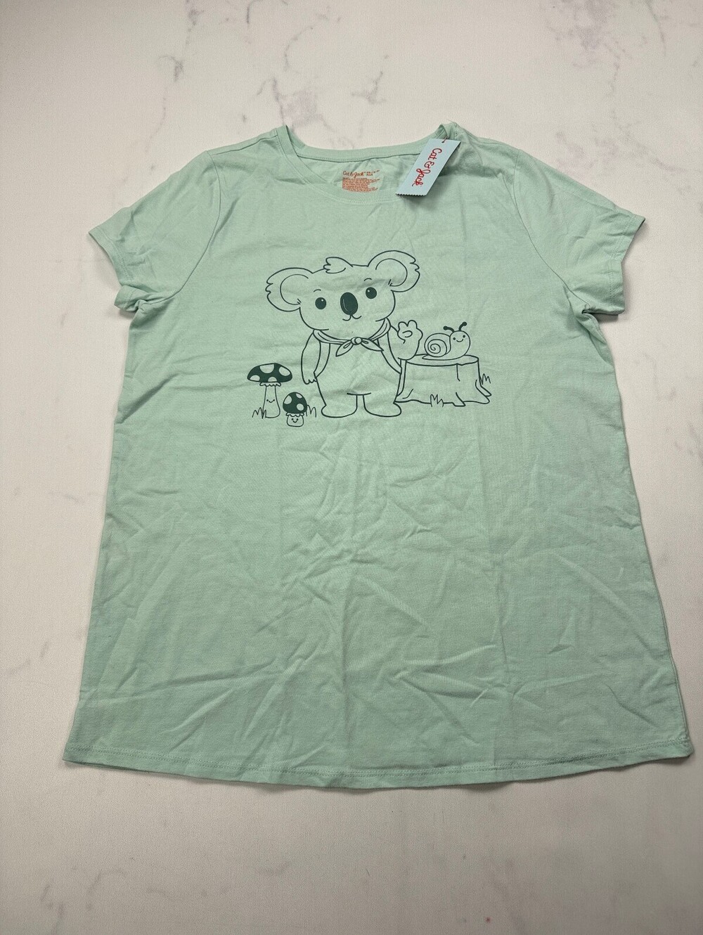 Cat & Jack Graphic Tee Aqua 2010s Printed - Girls XXL Plus